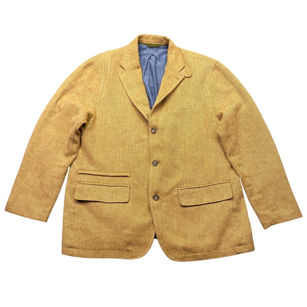 The Territory Ahead Hot Ticket Travel Blazer Herringbone Linen Blend Elbow Patch
